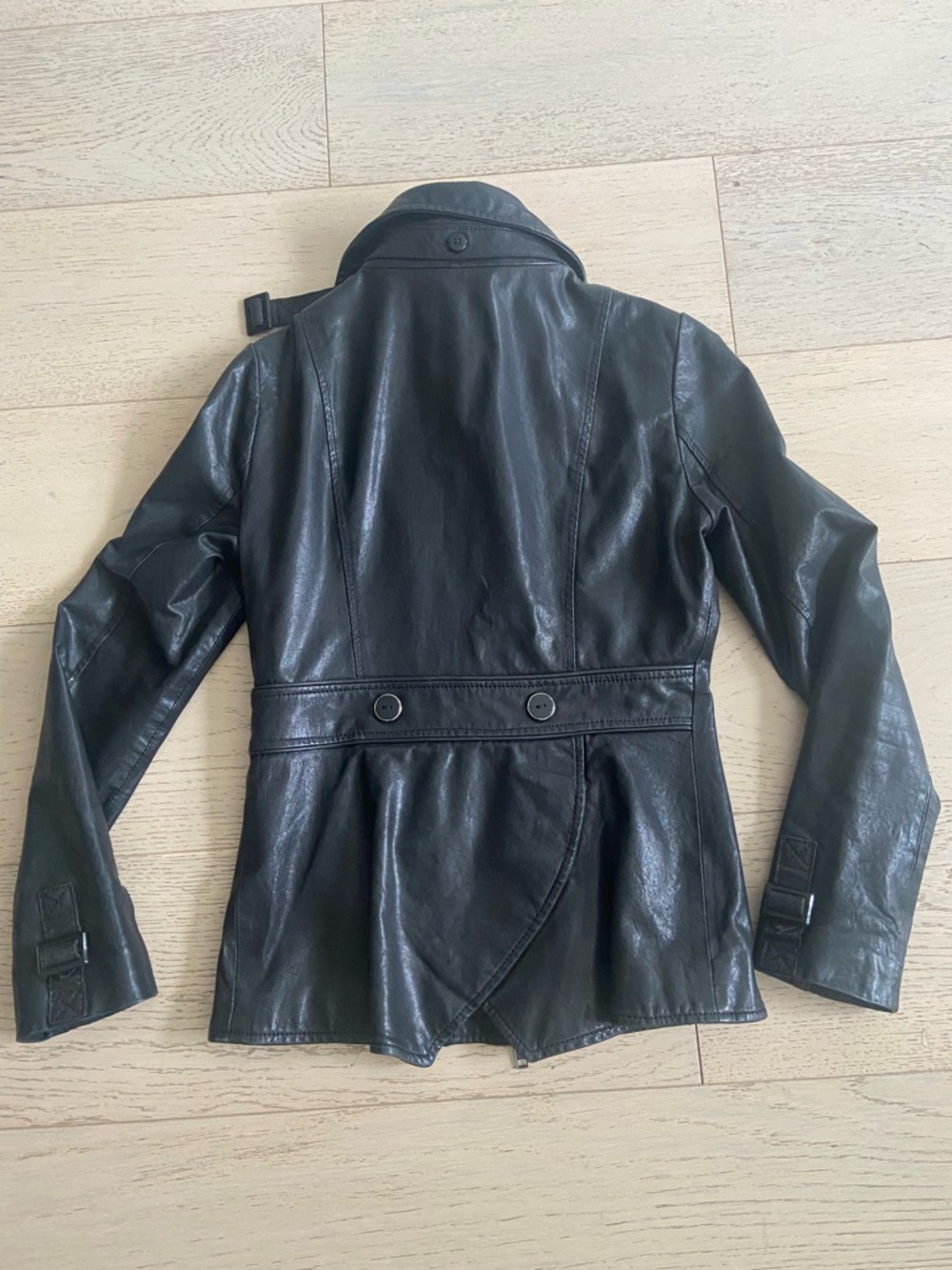 Vintage Soia & Kyo Leather Moto Jacket XS Black Motorcycle Jacket EUC - Picture 3 of 9